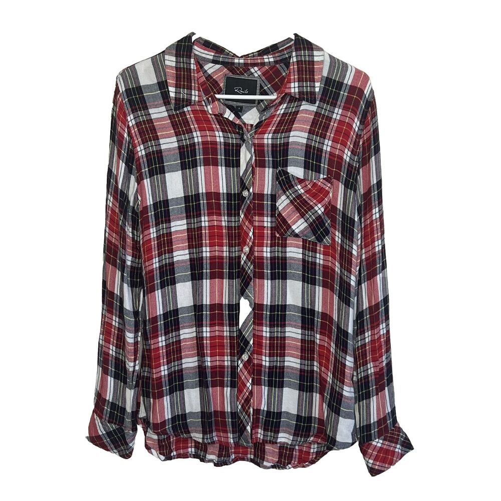Rails Small Red Plaid Button Up Long Sleeve Checkered Long Sleeve Holiday Ac22